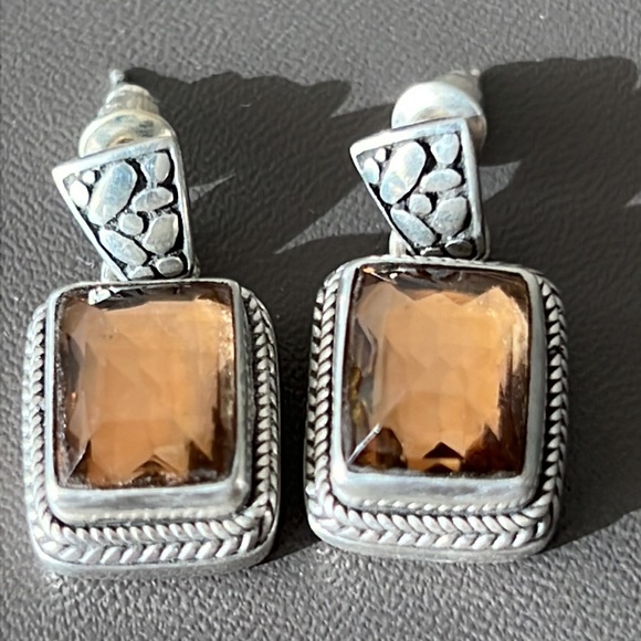 Sarda handcrafted gemstone earrings 925 silver - Picture 1 of 6